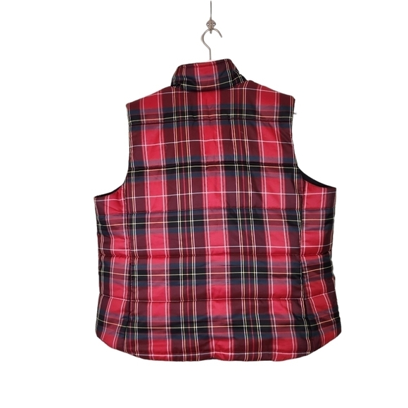 Chaps Check Plaid Puffer Vest Front Full Zip Winter Jacket, sz 2XL - Picture 2 of 4